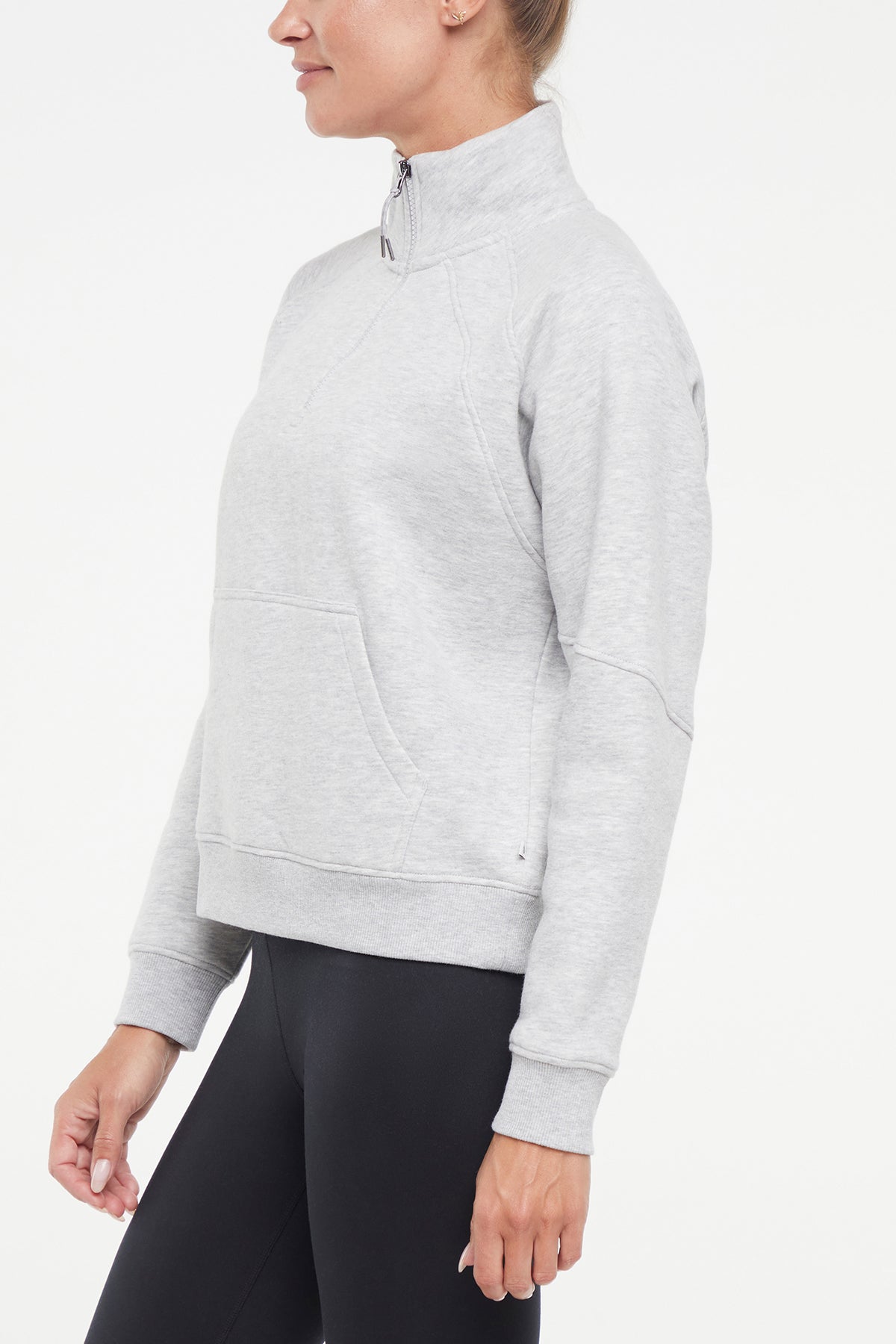 Camila 1/4 Zip Jacket, alternate angle view, showing visible design features and texture of the smooth woven fabric..