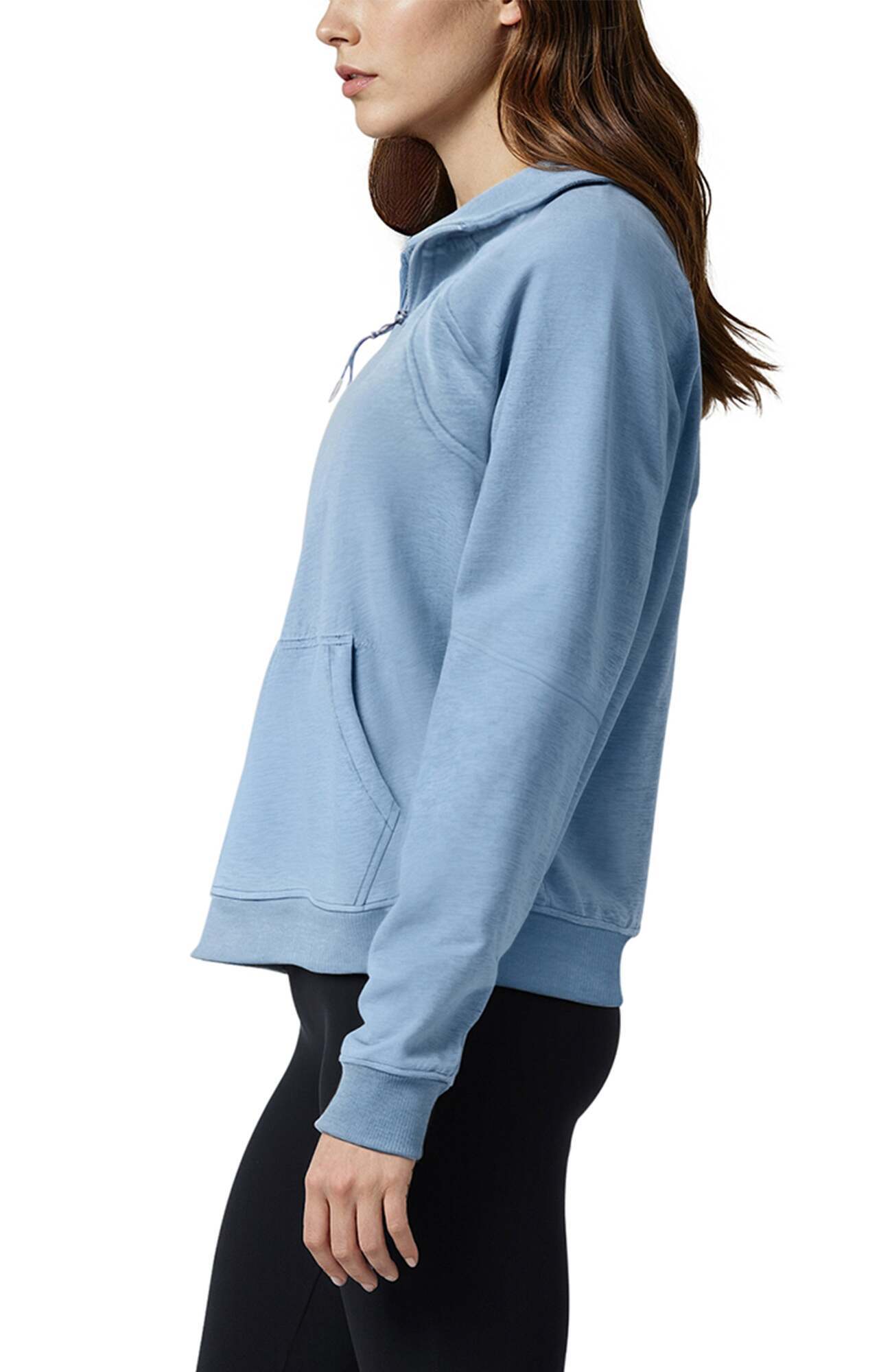 Camila 1/4 Zip Jacket, alternate angle view, showing visible design features and texture of the smooth woven fabric..