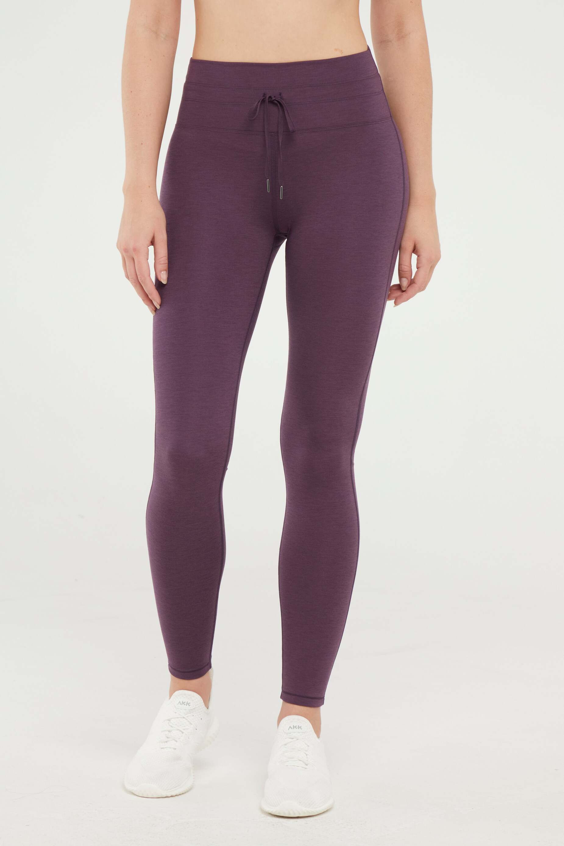 Lune Legging, alternate angle view, showing visible design features and texture of the stretch knit fabric..