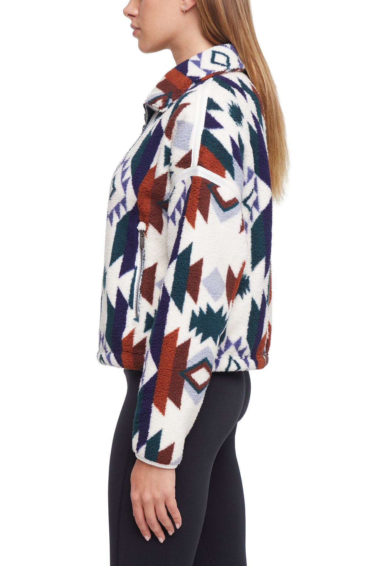 Blair Sherpa Jacket, alternate angle view, showing visible design features and texture of the smooth woven fabric..