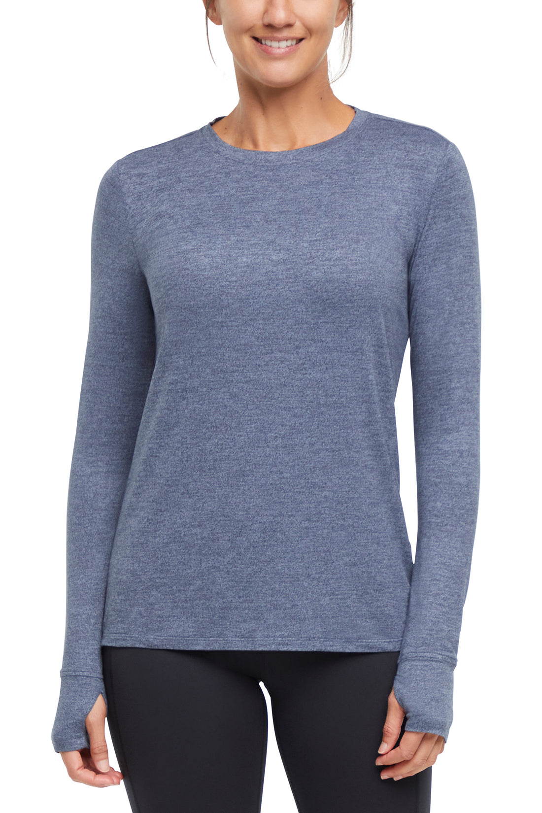 Harper Long Sleeve Top, front view, showing visible design features and texture of the soft knit fabric..