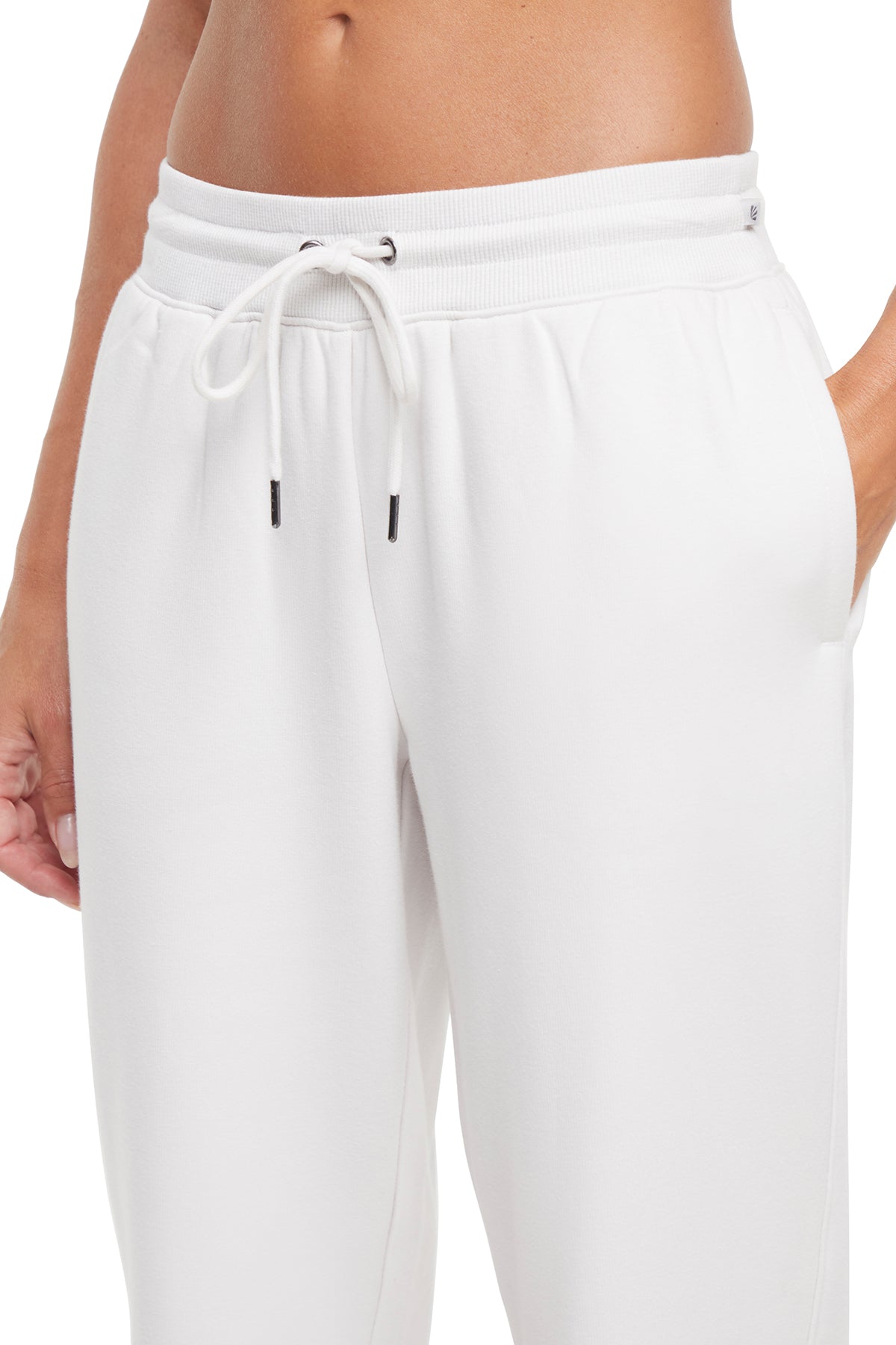 Roxie Pant, close-up view of fabric and stitching, showing visible design features and texture of the durable stretch fabric..