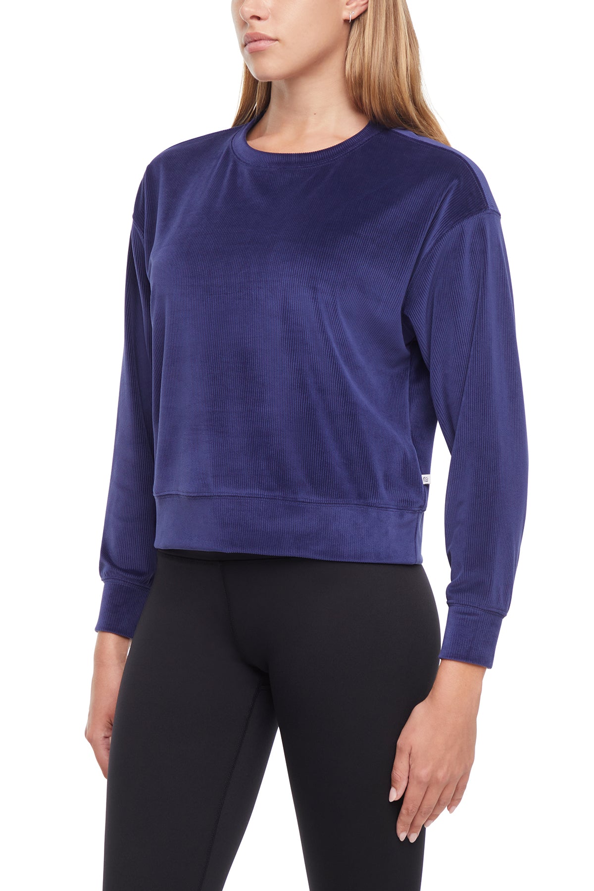 Stormi Sweatshirt, close-up view of fabric and stitching, showing visible design features and texture of the soft knit fabric..