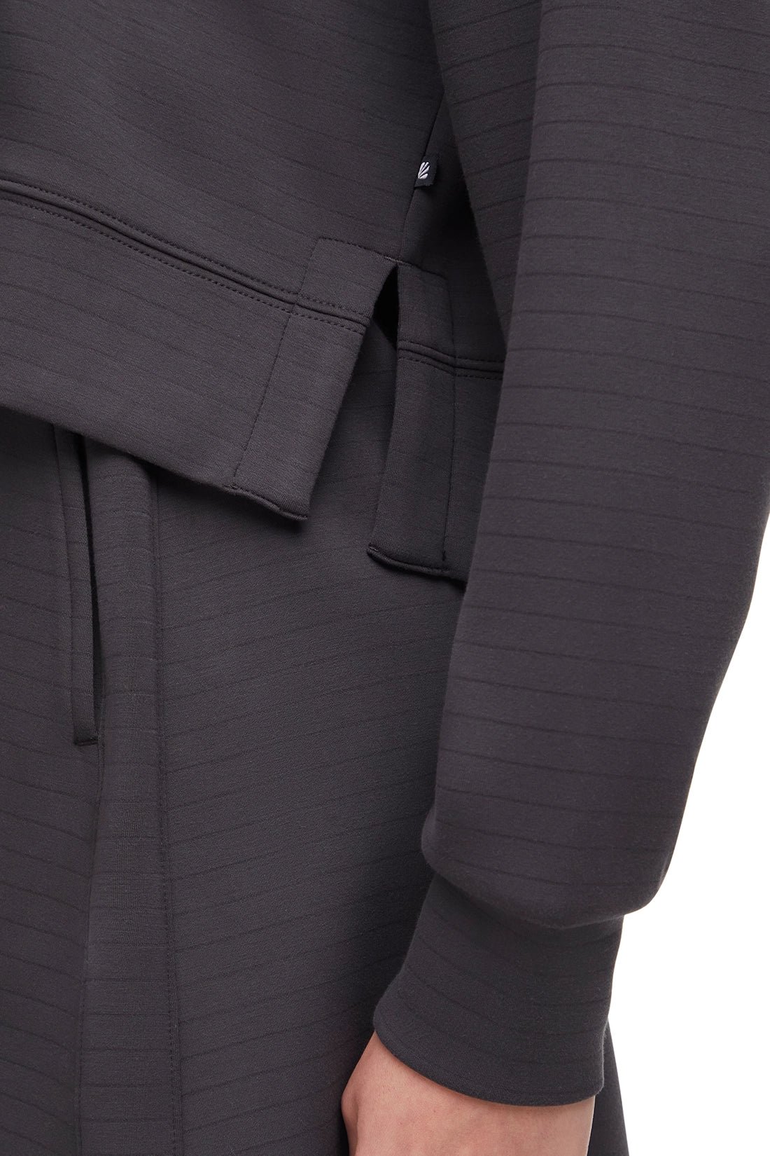 Becky Long Sleeve Crew Neck, alternate angle view, showing visible design features and texture of the soft knit fabric.