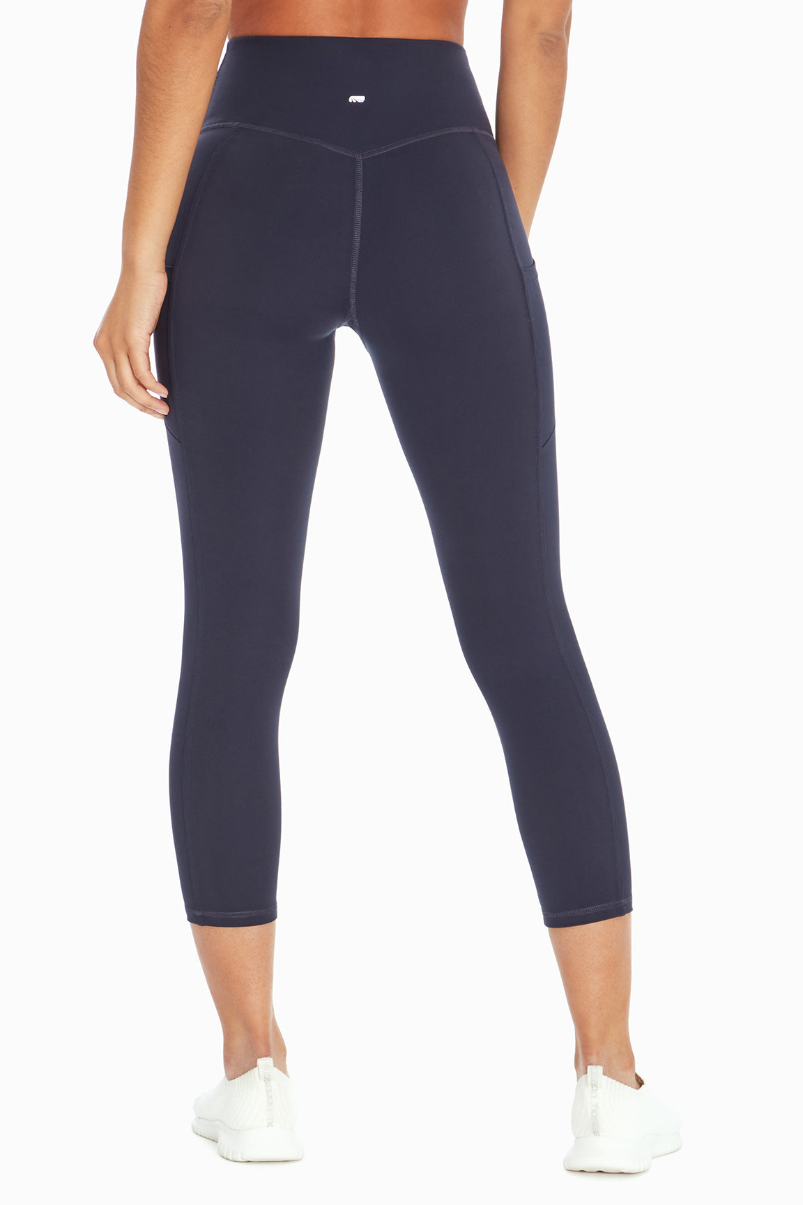 Drew Side Pocket Tummy Control Mid Calf Capri, alternate angle view, showing visible design features and texture of the soft knit fabric..