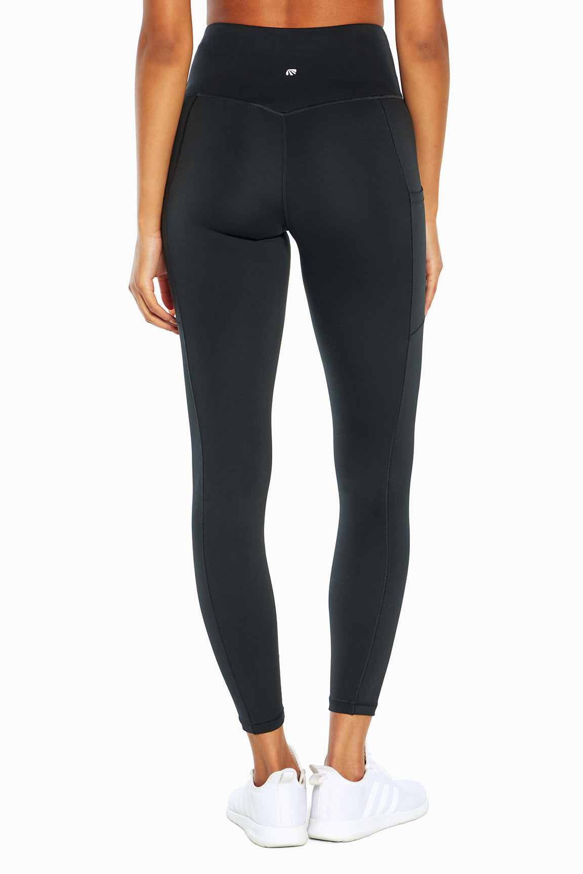 Talia Side Pocket Tummy Control Legging, alternate angle view, showing visible design features and texture of the stretch knit fabric..