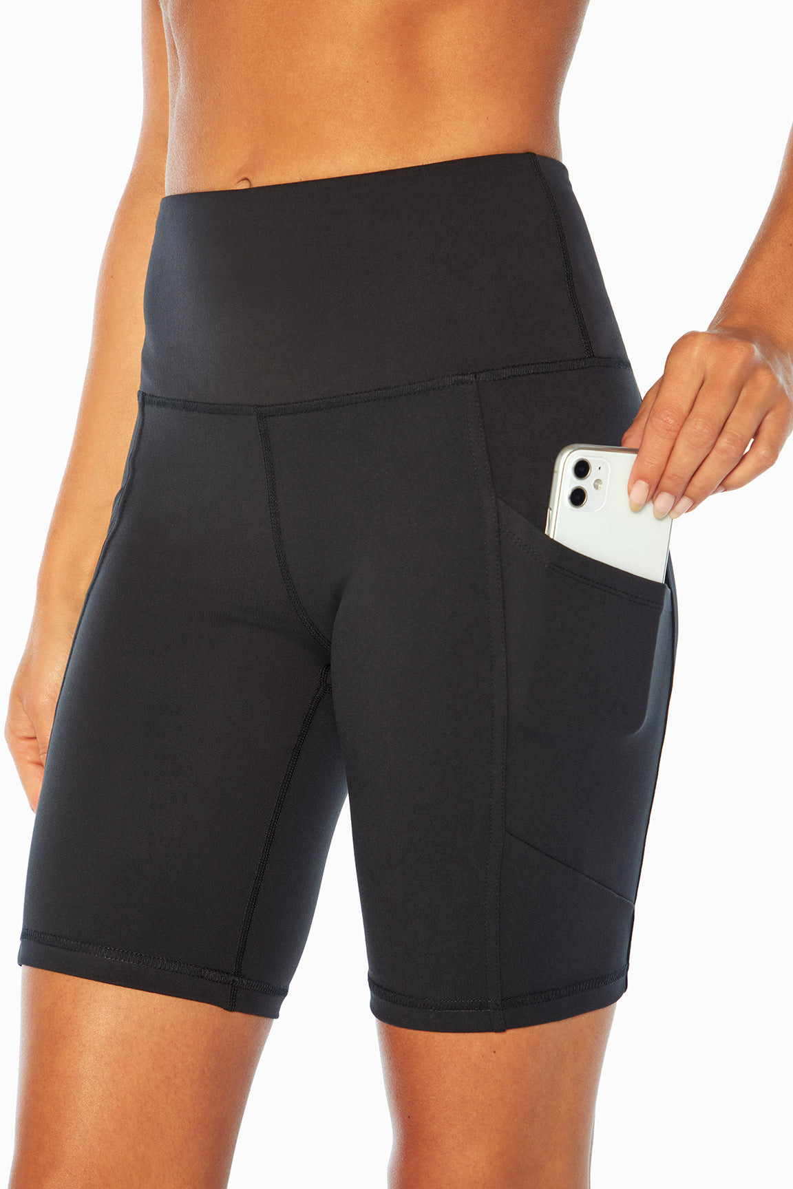 Olga Side Pocket Tummy Control Bermuda - Black
