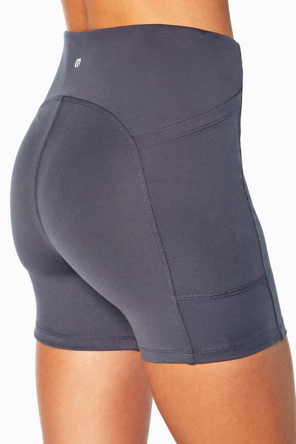 Emma Side Pocket Short, alternate angle view, showing visible design features and texture of the soft knit fabric..