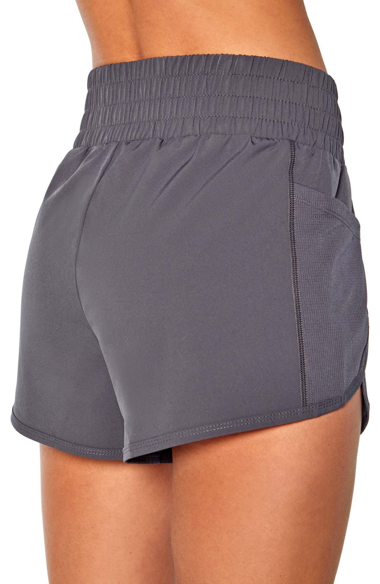 Lydia Short, alternate angle view, showing visible design features and texture of the soft knit fabric..