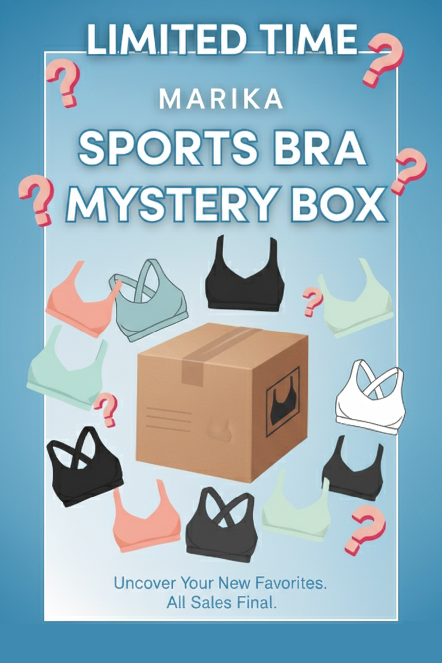 Sports Bra Mystery Box, front view, showing visible design features and texture of the soft knit fabric.