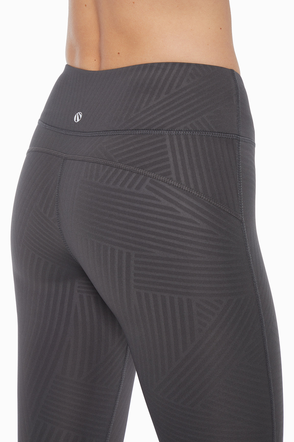 Active Basic Capri, close-up view of fabric and stitching, showing visible design features and texture of the soft knit fabric..