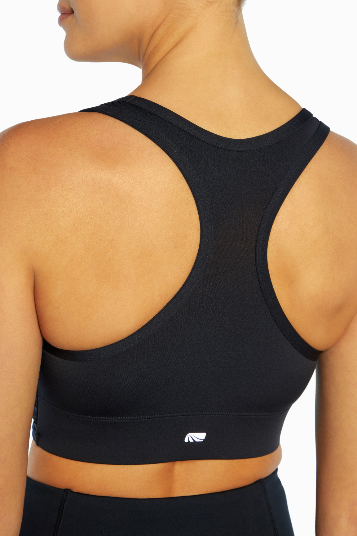 Phillip Sports Bra, alternate angle view, showing visible design features and texture of the soft knit fabric..