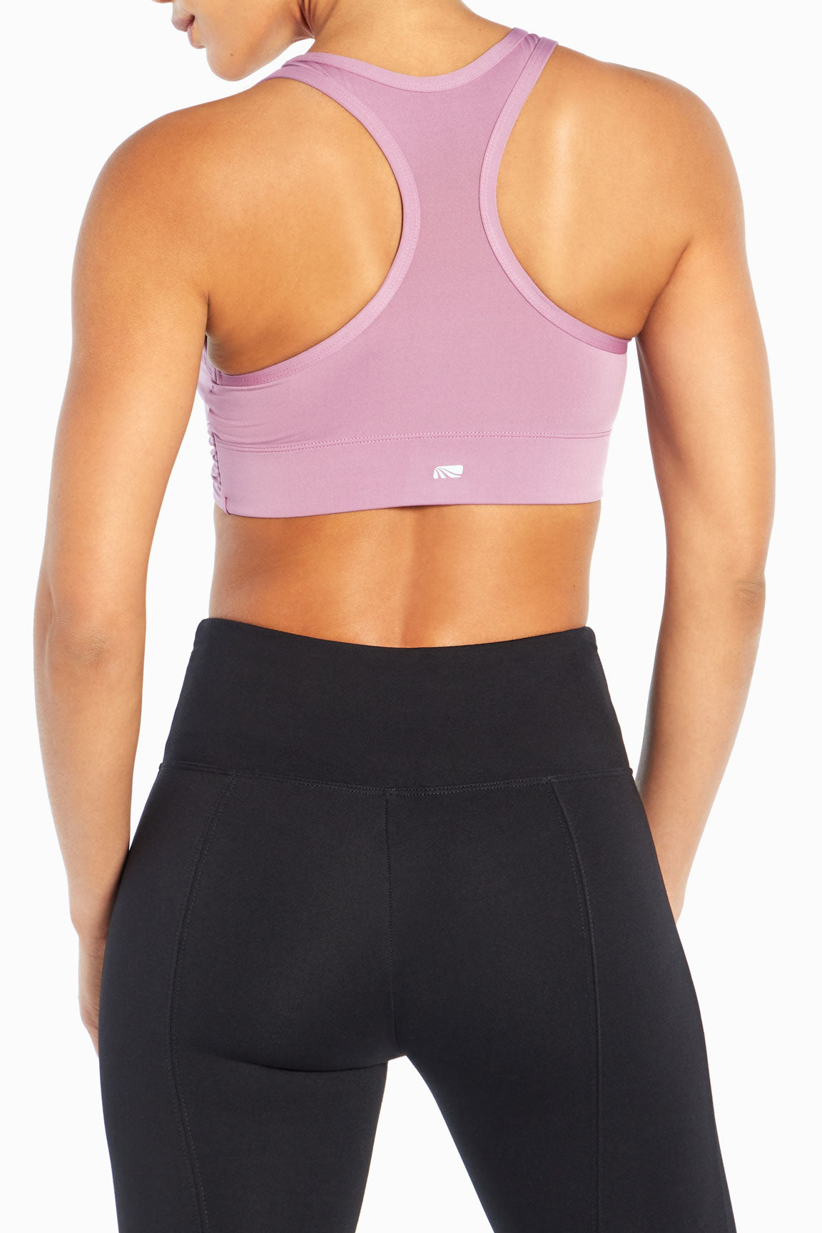 Phillip Sports Bra, alternate angle view, showing visible design features and texture of the soft knit fabric..
