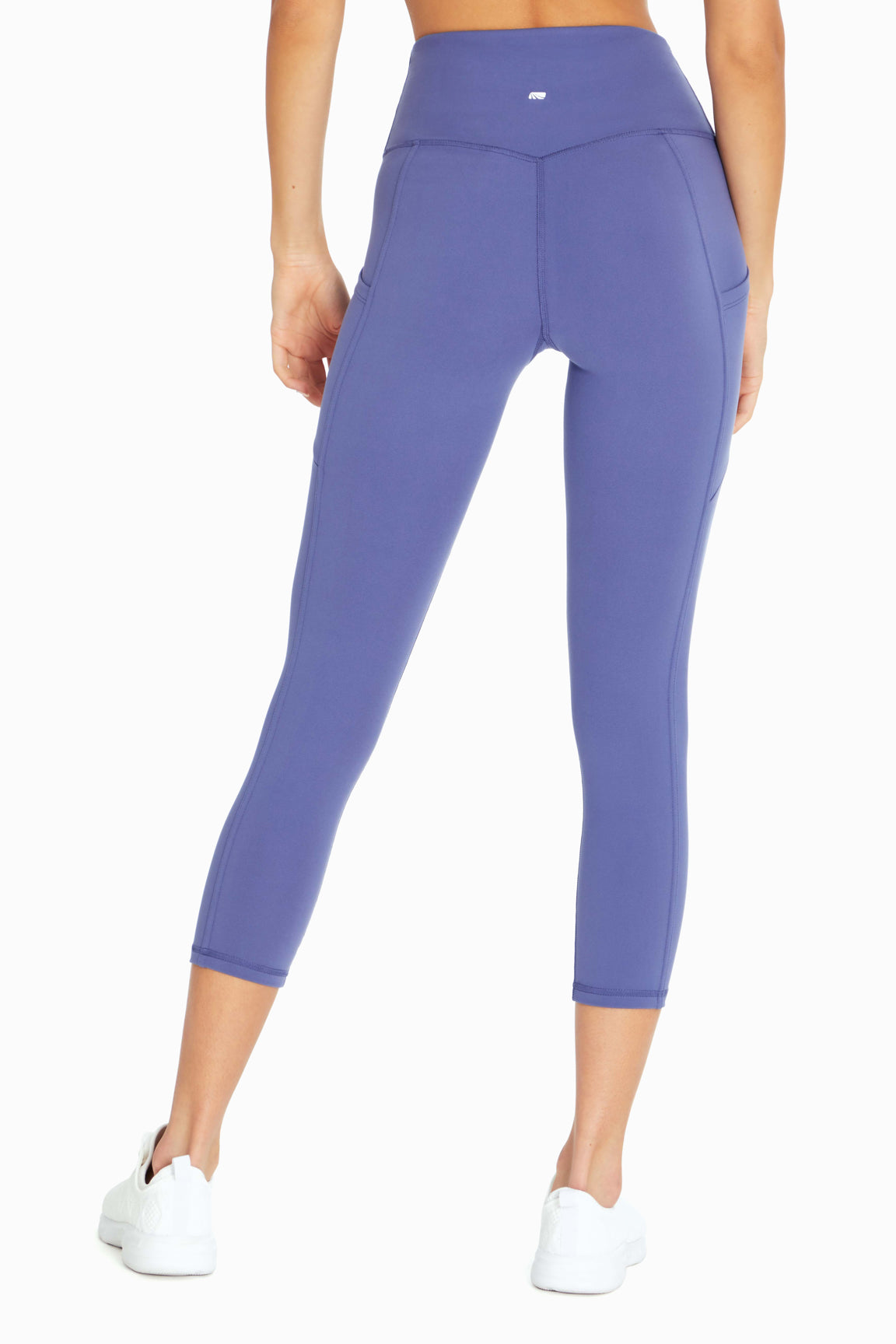 Drew Side Pocket Tummy Control Mid Calf Capri, alternate angle view, showing visible design features and texture of the soft knit fabric..
