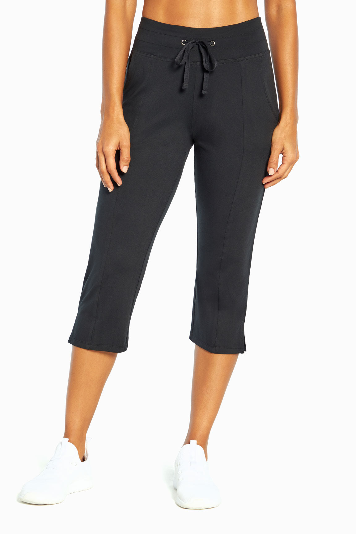 Mona Capri, alternate angle view, showing visible design features and texture of the soft knit fabric..