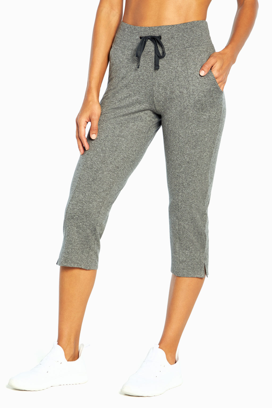 Mona Capri, front view, showing visible design features and texture of the soft knit fabric..