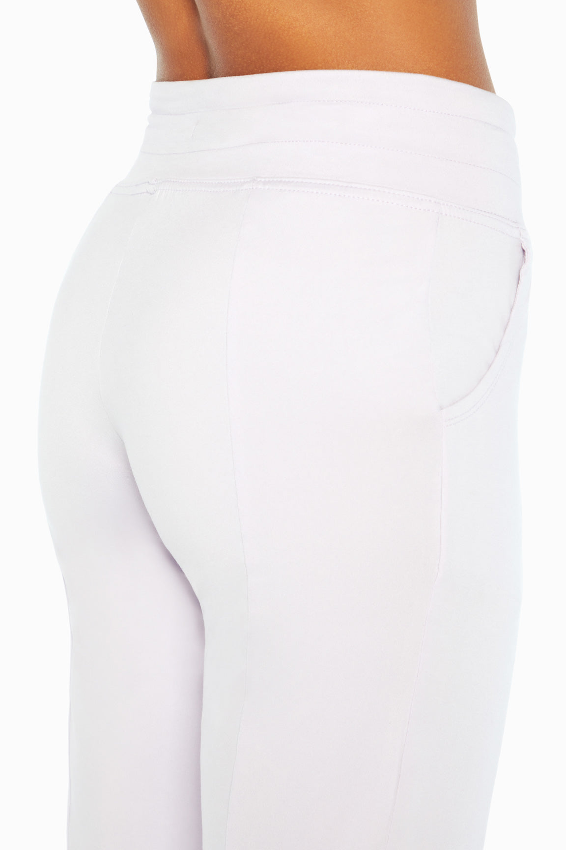 Mona Capri, alternate angle view, showing visible design features and texture of the soft knit fabric..