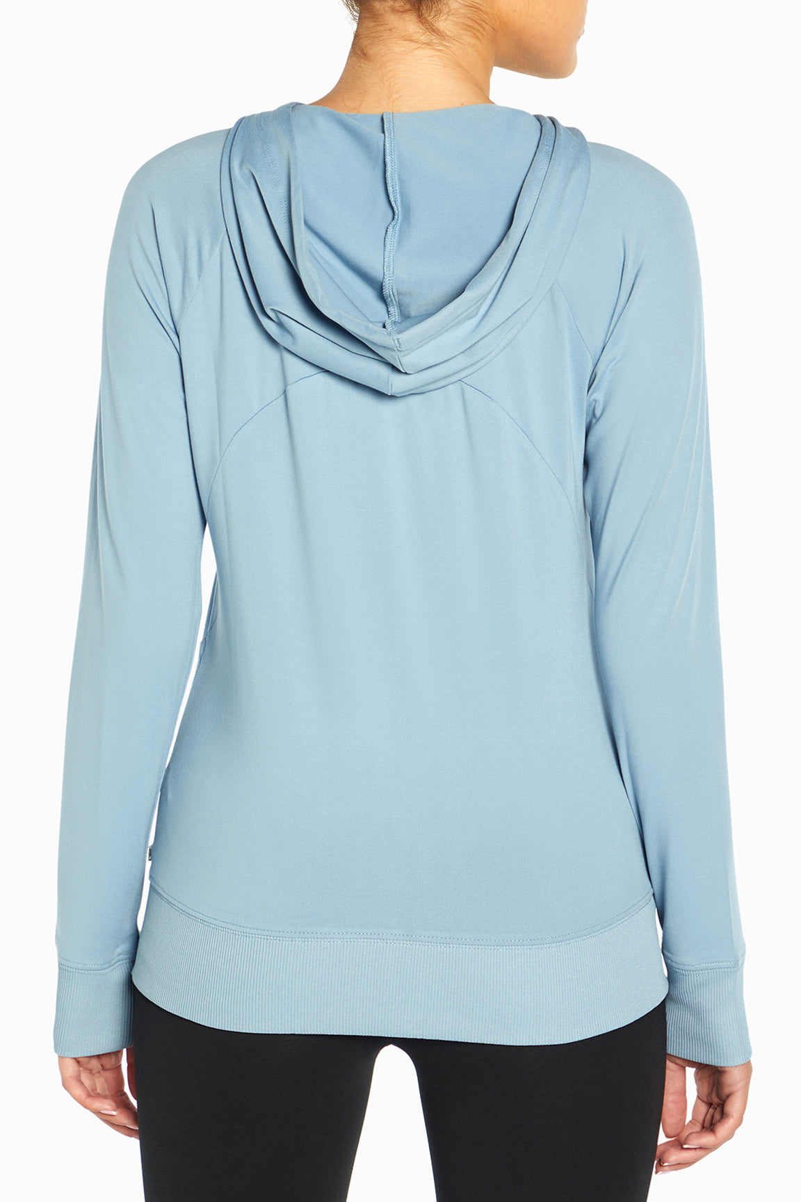 Mona Jacket, alternate angle view, showing visible design features and texture of the smooth woven fabric..