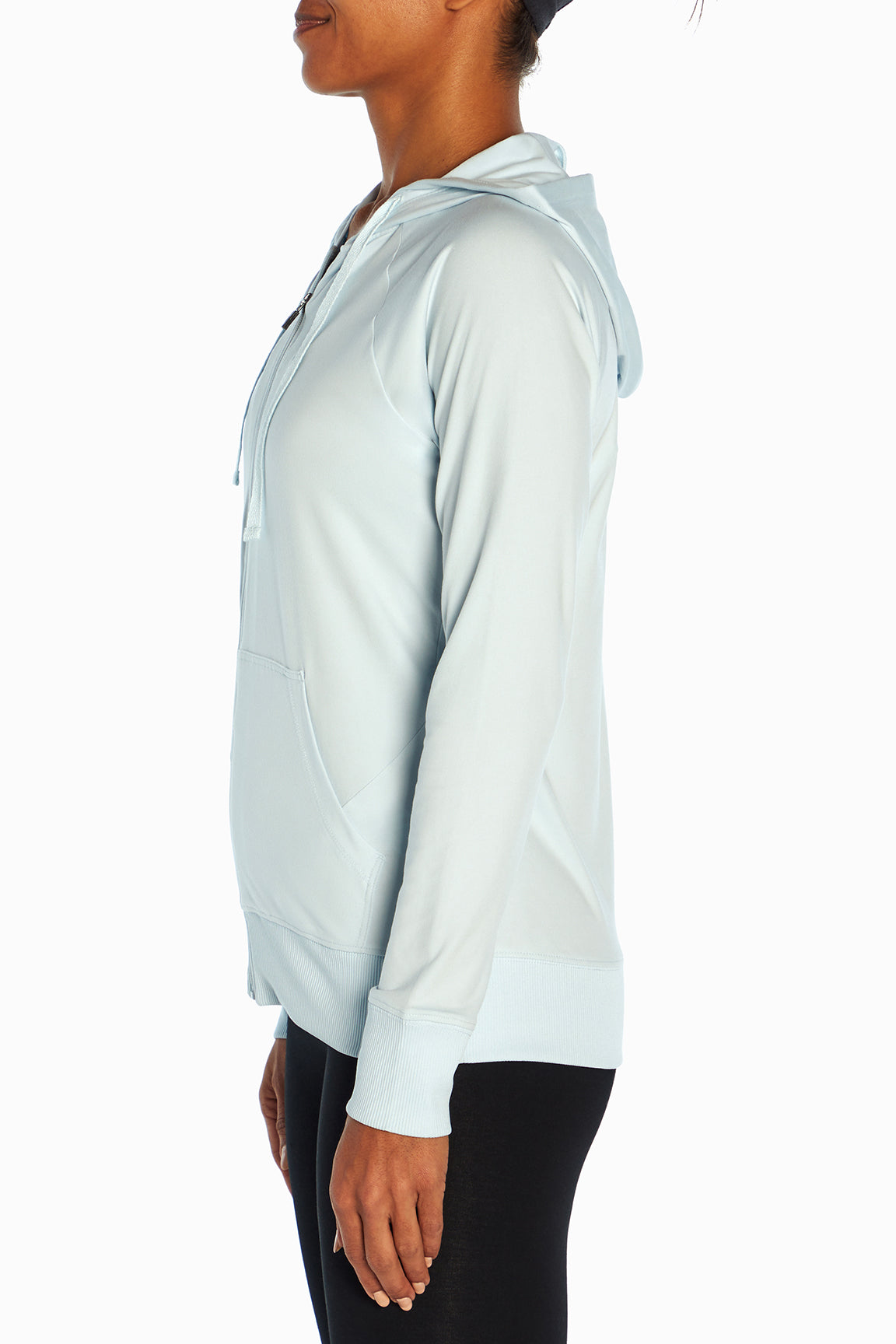 Mona Jacket, alternate angle view, showing visible design features and texture of the smooth woven fabric..