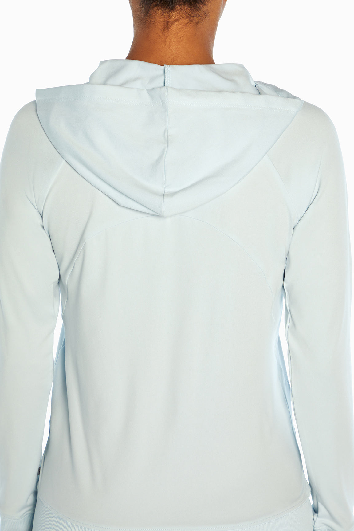 Mona Jacket, alternate angle view, showing visible design features and texture of the smooth woven fabric..