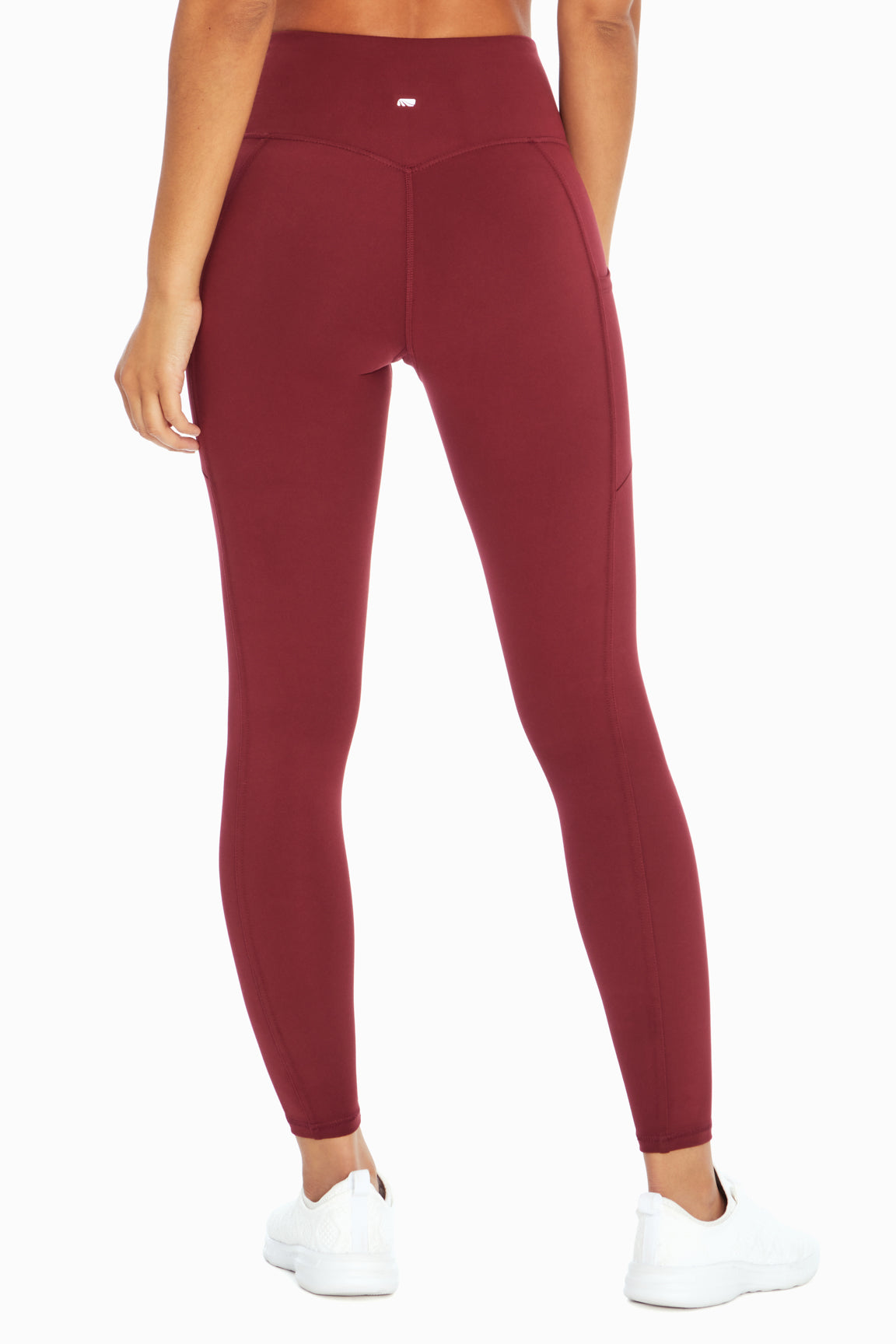 Cameron Side Pocket Tummy Control Legging, alternate angle view, showing visible design features and texture of the stretch knit fabric..