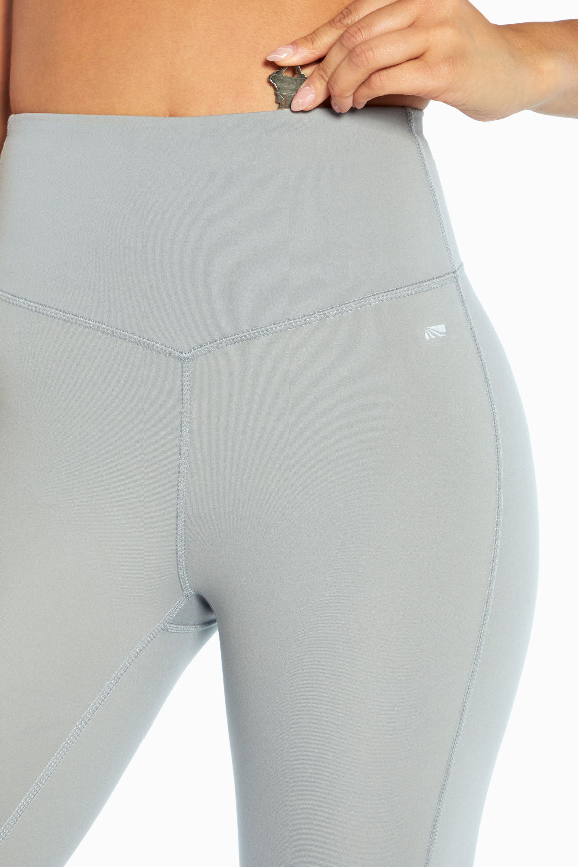 Contour Ankle Legging, alternate angle view, showing visible design features and texture of the stretch knit fabric..