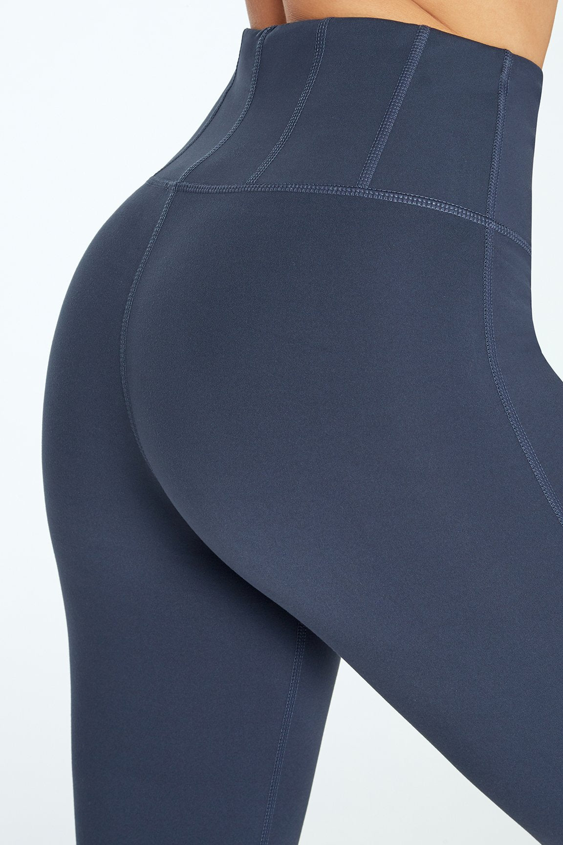 Contour Ankle Legging, alternate angle view, showing visible design features and texture of the stretch knit fabric..