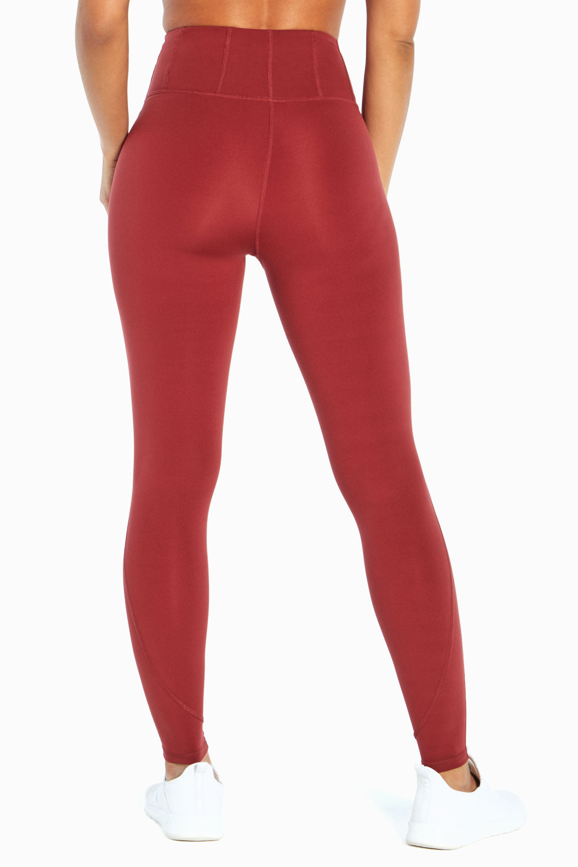Contour Ankle Legging, alternate angle view, showing visible design features and texture of the stretch knit fabric..