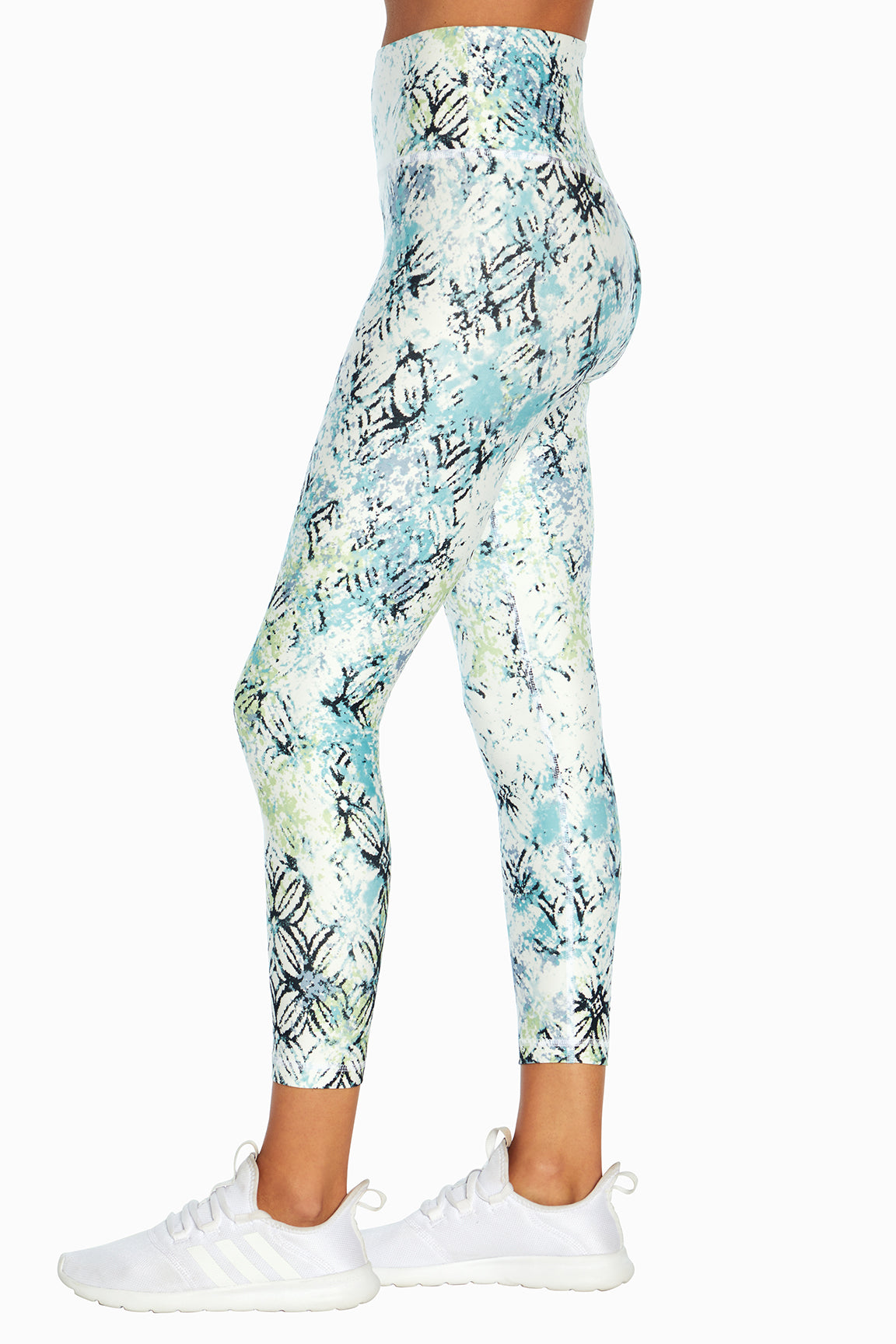 Zen Ankle Legging, alternate angle view, showing visible design features and texture of the stretch knit fabric..