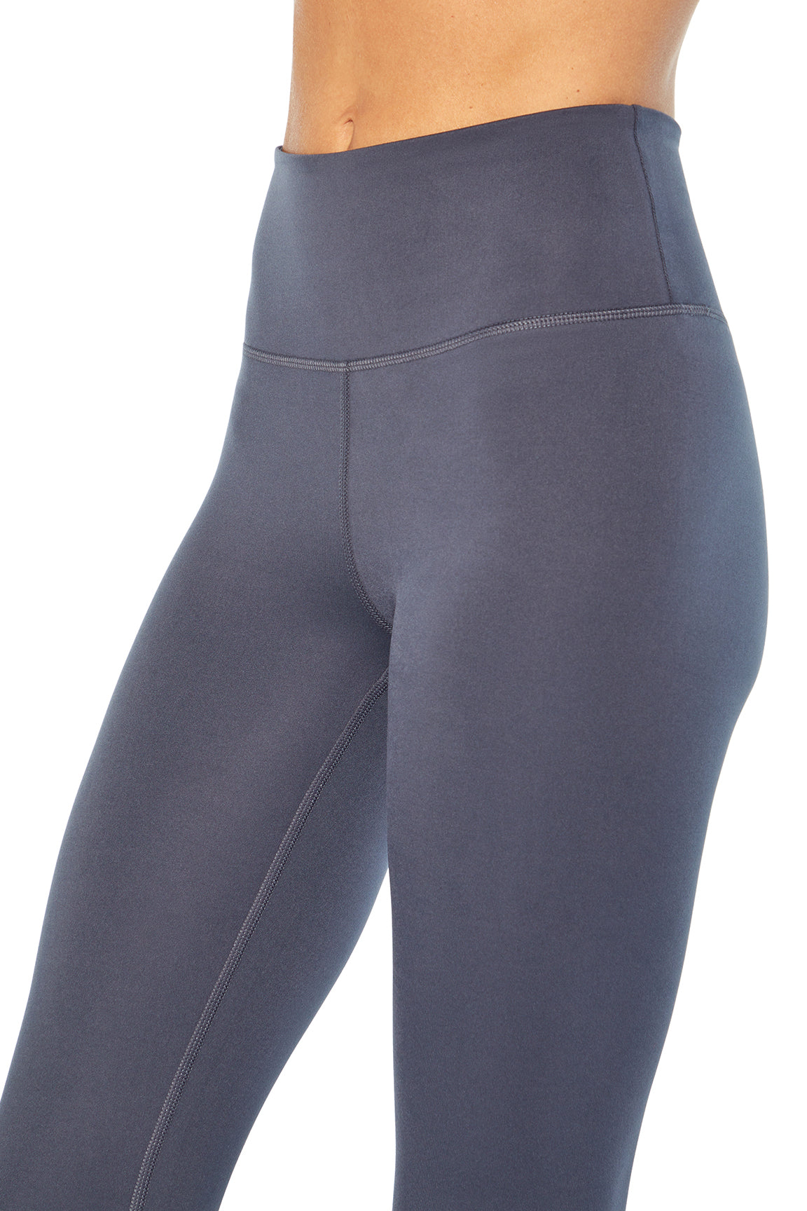 Zen Ankle Legging, alternate angle view, showing visible design features and texture of the stretch knit fabric..