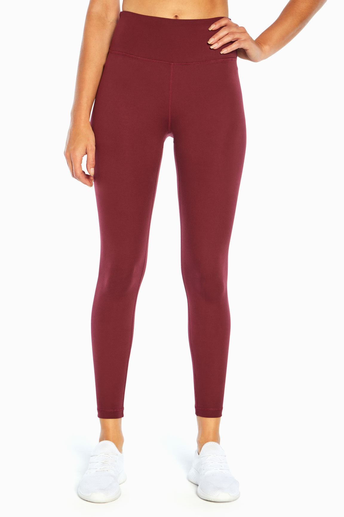 Zen Ankle Legging, alternate angle view, showing visible design features and texture of the stretch knit fabric..