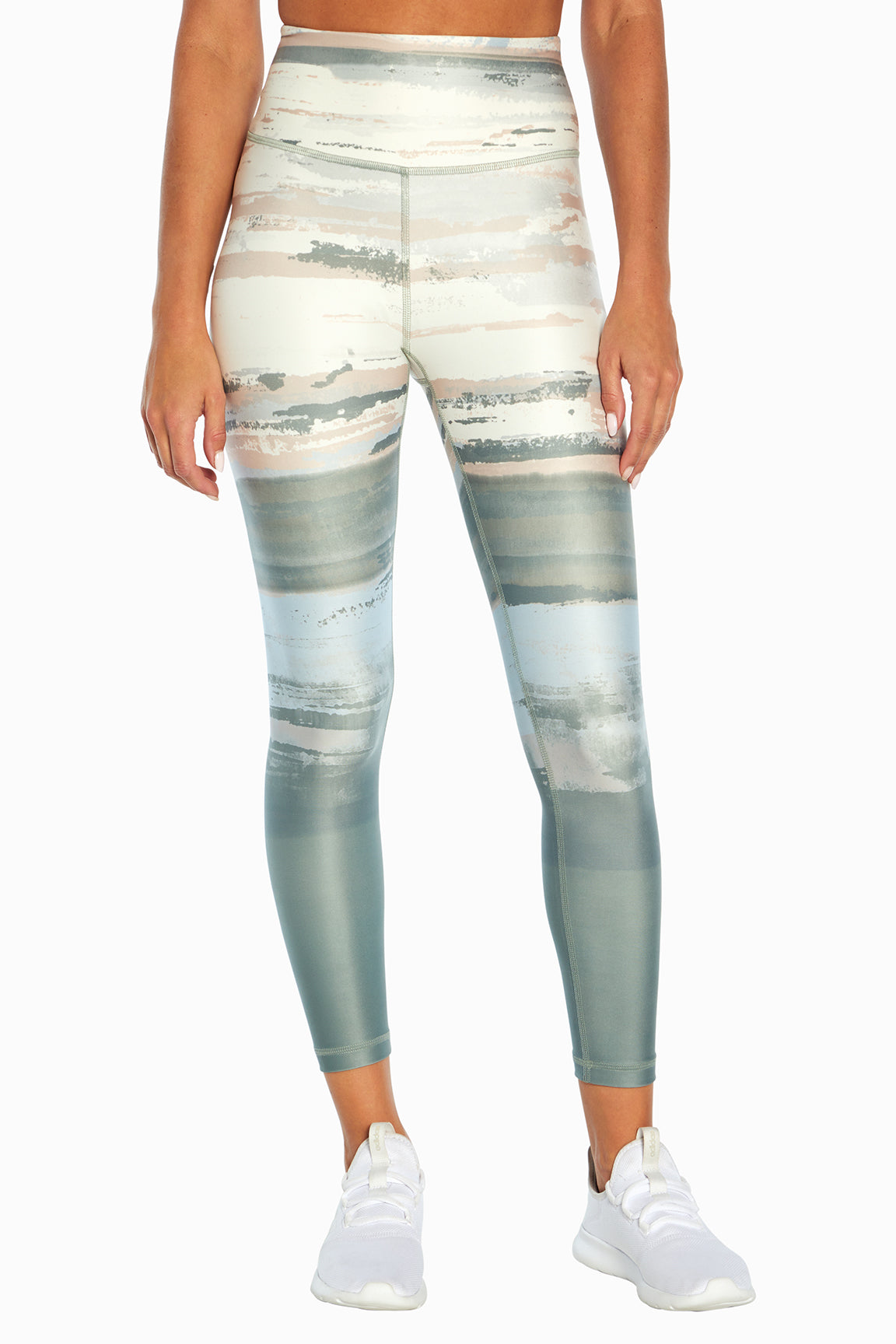 Zen Ankle Legging, alternate angle view, showing visible design features and texture of the stretch knit fabric..