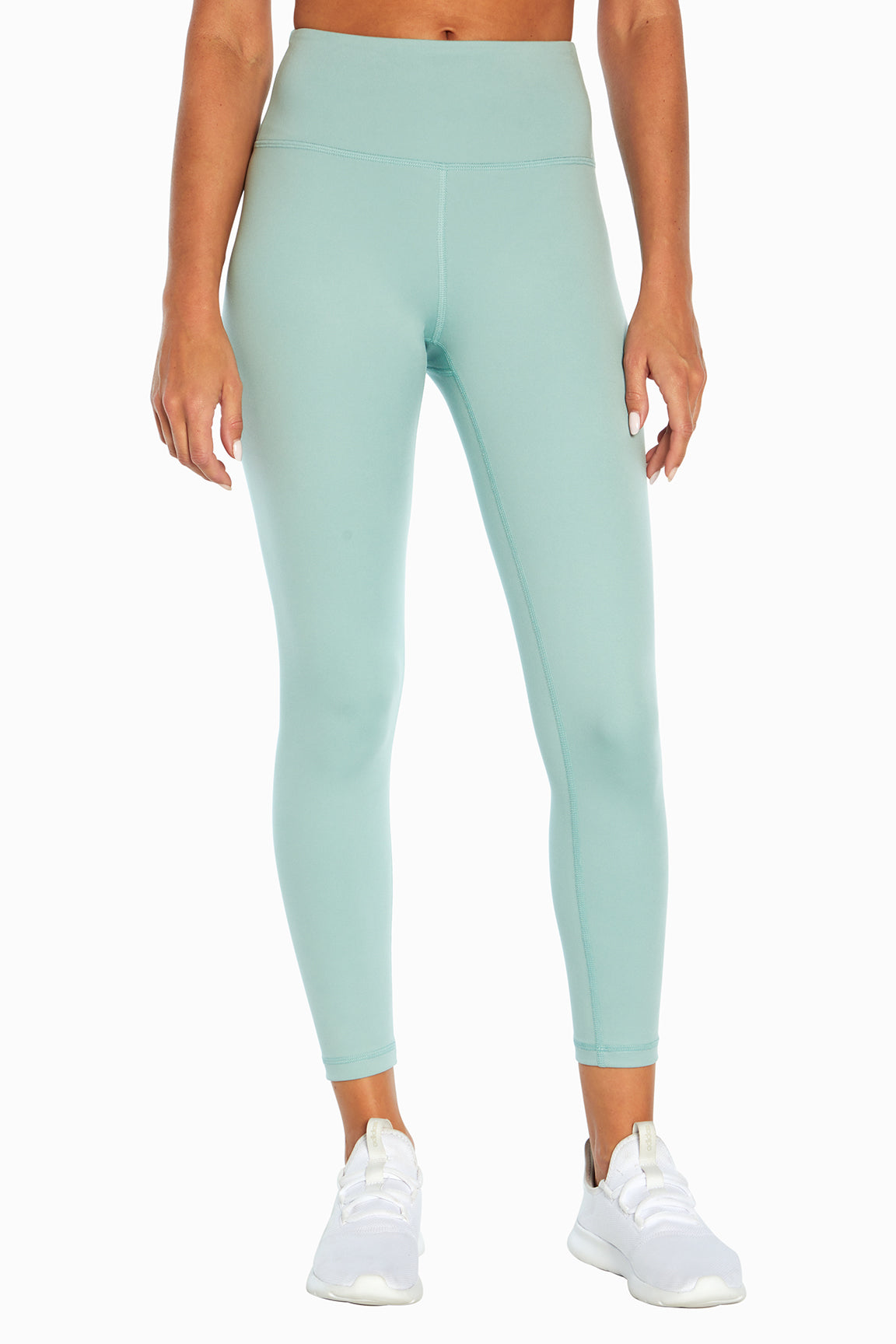 Zen Ankle Legging, alternate angle view, showing visible design features and texture of the stretch knit fabric..