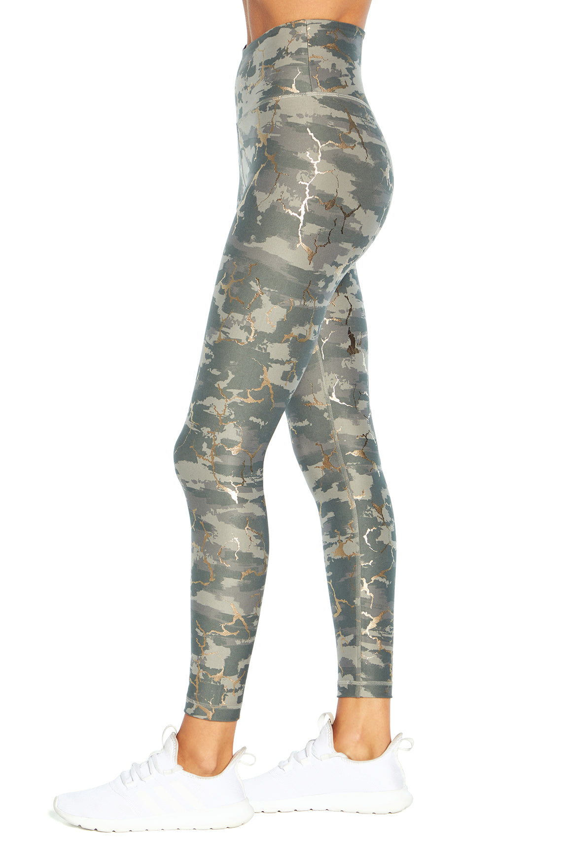 Zen Ankle Legging, alternate angle view, showing visible design features and texture of the stretch knit fabric..