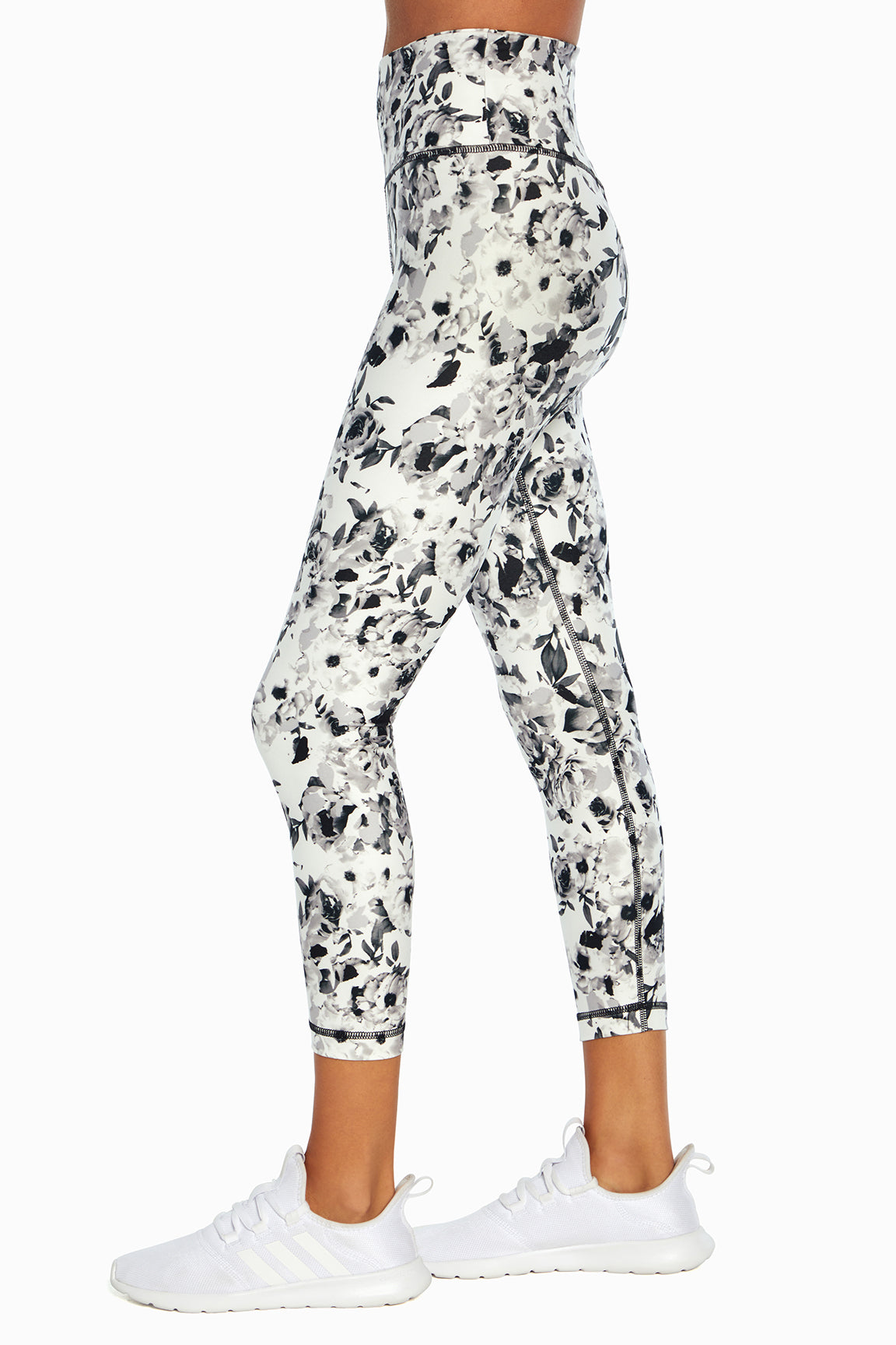 Zen Ankle Legging, alternate angle view, showing visible design features and texture of the stretch knit fabric..