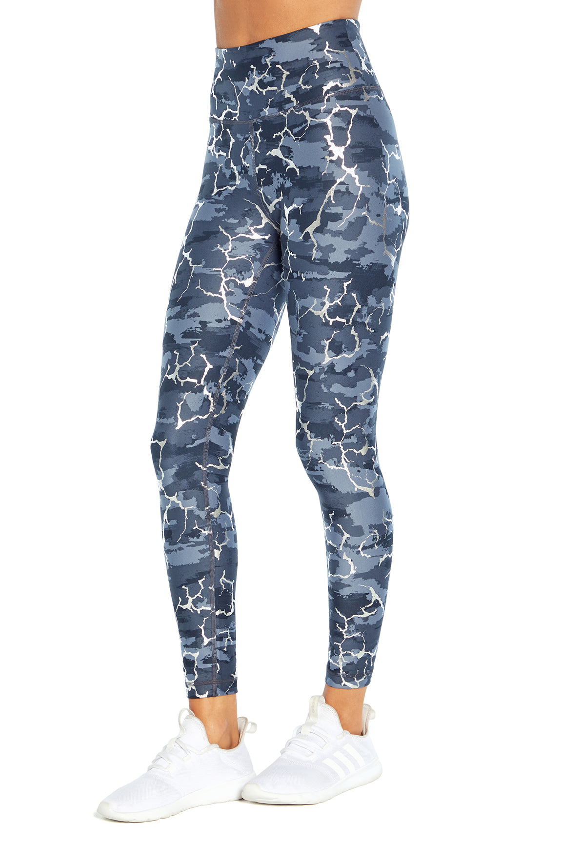 Zen Ankle Legging, alternate angle view, showing visible design features and texture of the stretch knit fabric..