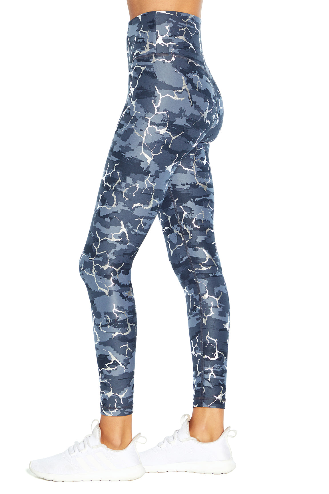 Zen Ankle Legging, alternate angle view, showing visible design features and texture of the stretch knit fabric..