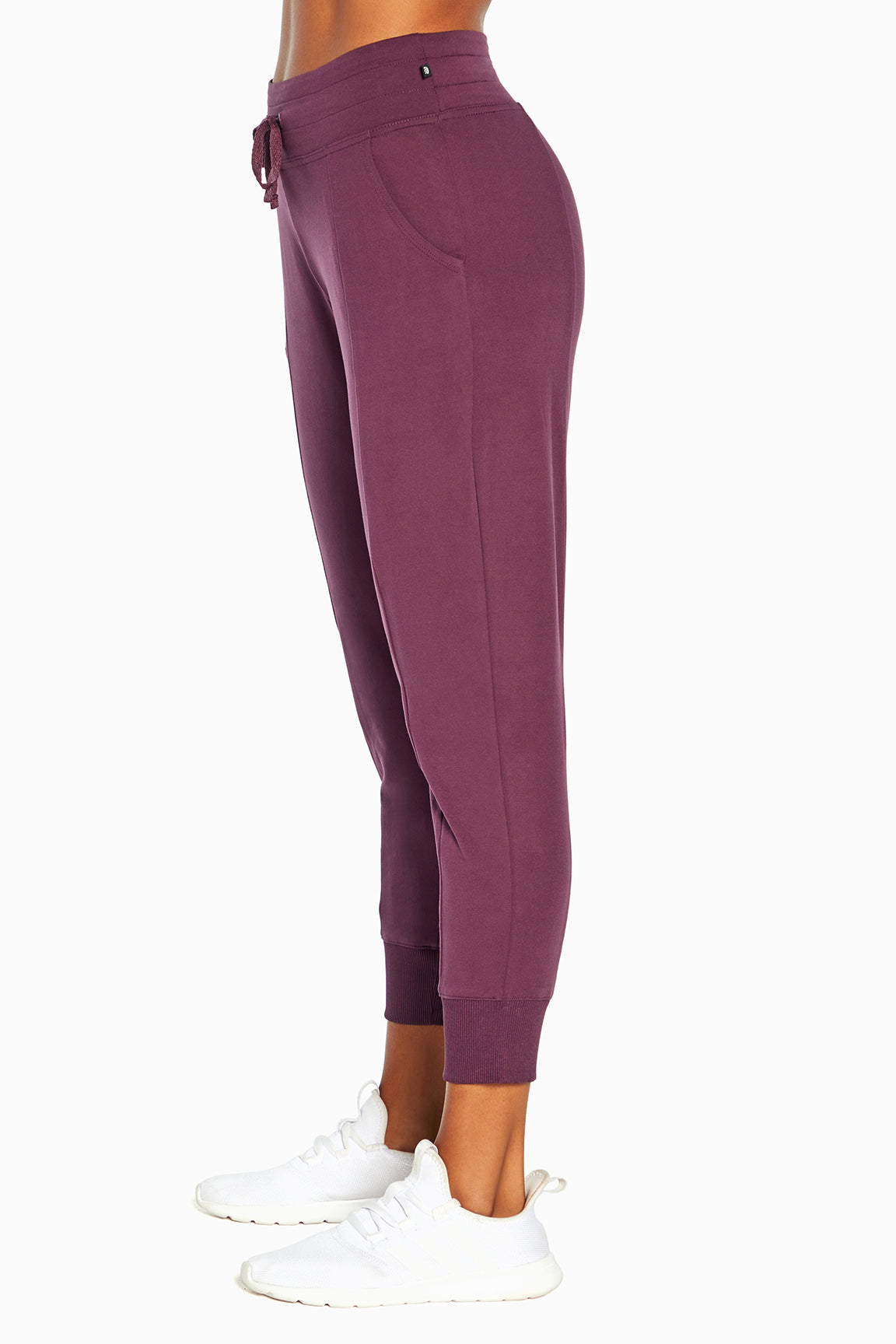 Mona Jogger, alternate angle view, showing visible design features and texture of the soft knit fabric..