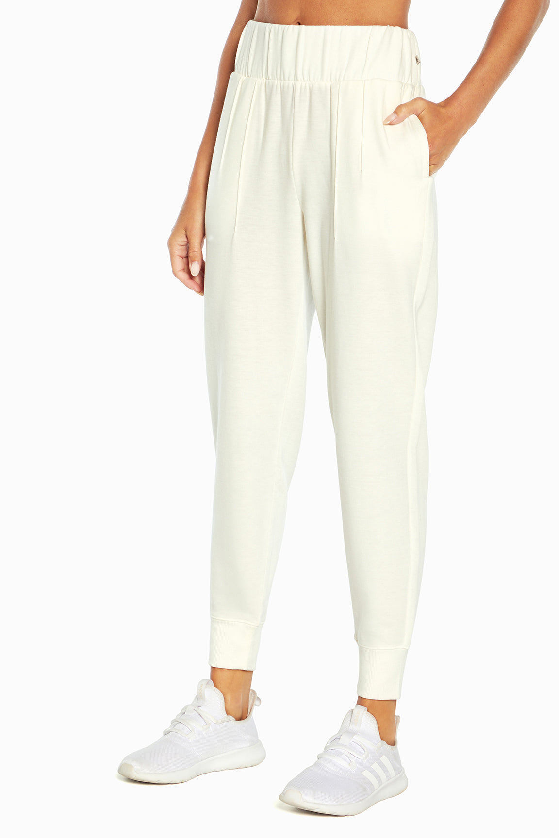 Palmer Fleece Jogger, front view, showing visible design features and texture of the soft knit fabric..