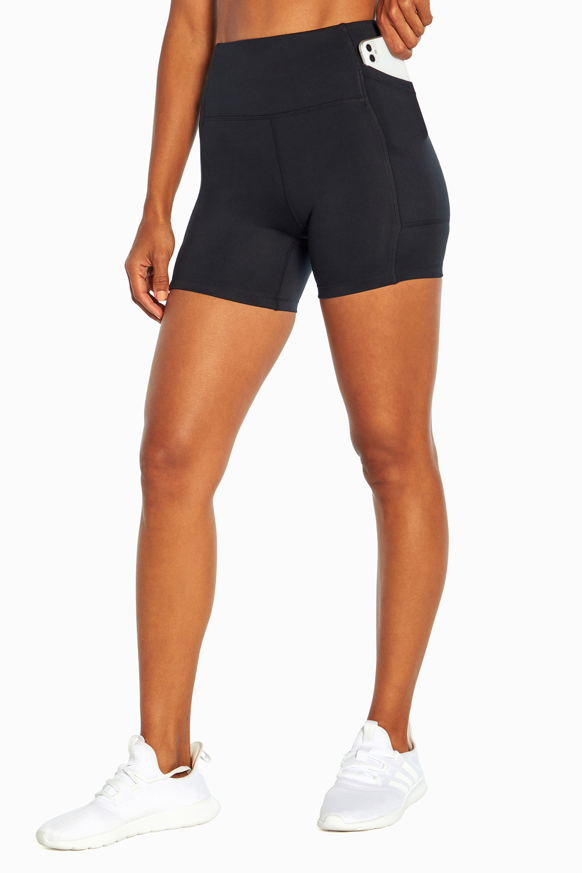 Emma Side Pocket Short, alternate angle view, showing visible design features and texture of the soft knit fabric..