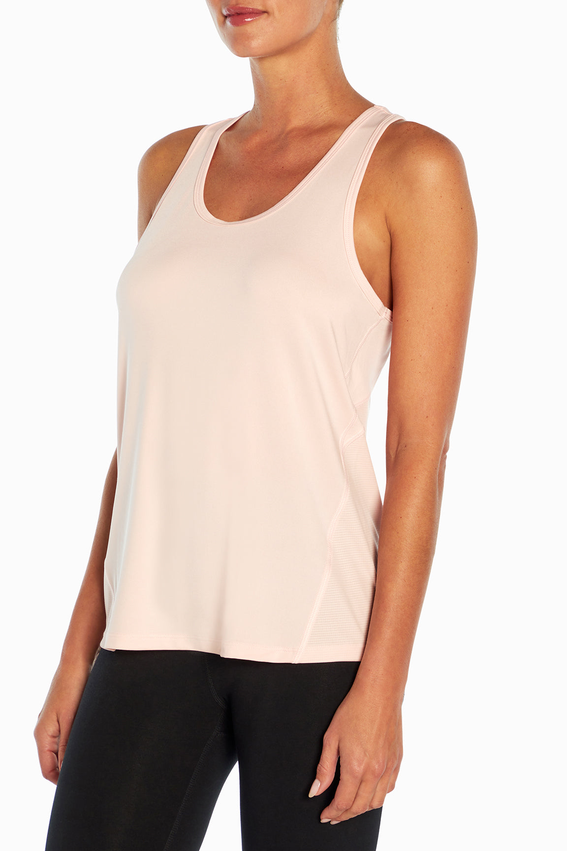 Renata Tank, alternate angle view, showing visible design features and texture of the soft knit fabric..