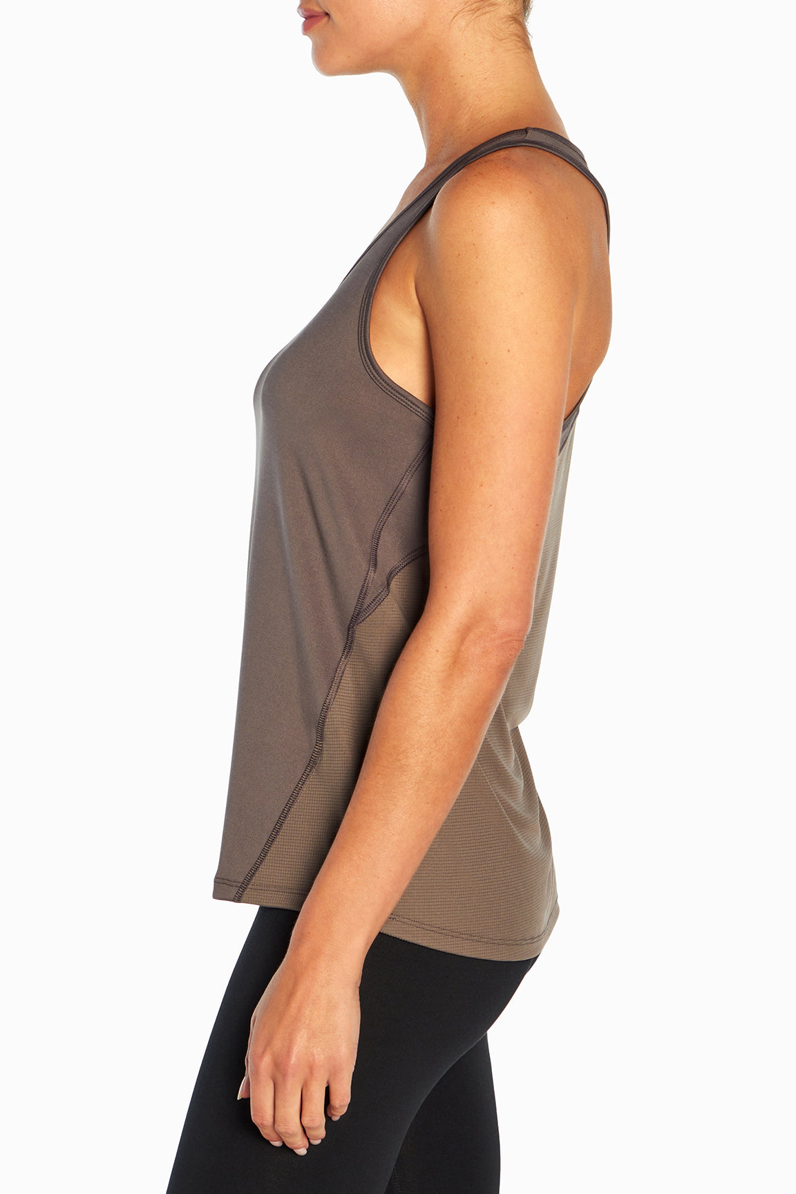 Renata Tank, alternate angle view, showing visible design features and texture of the soft knit fabric..