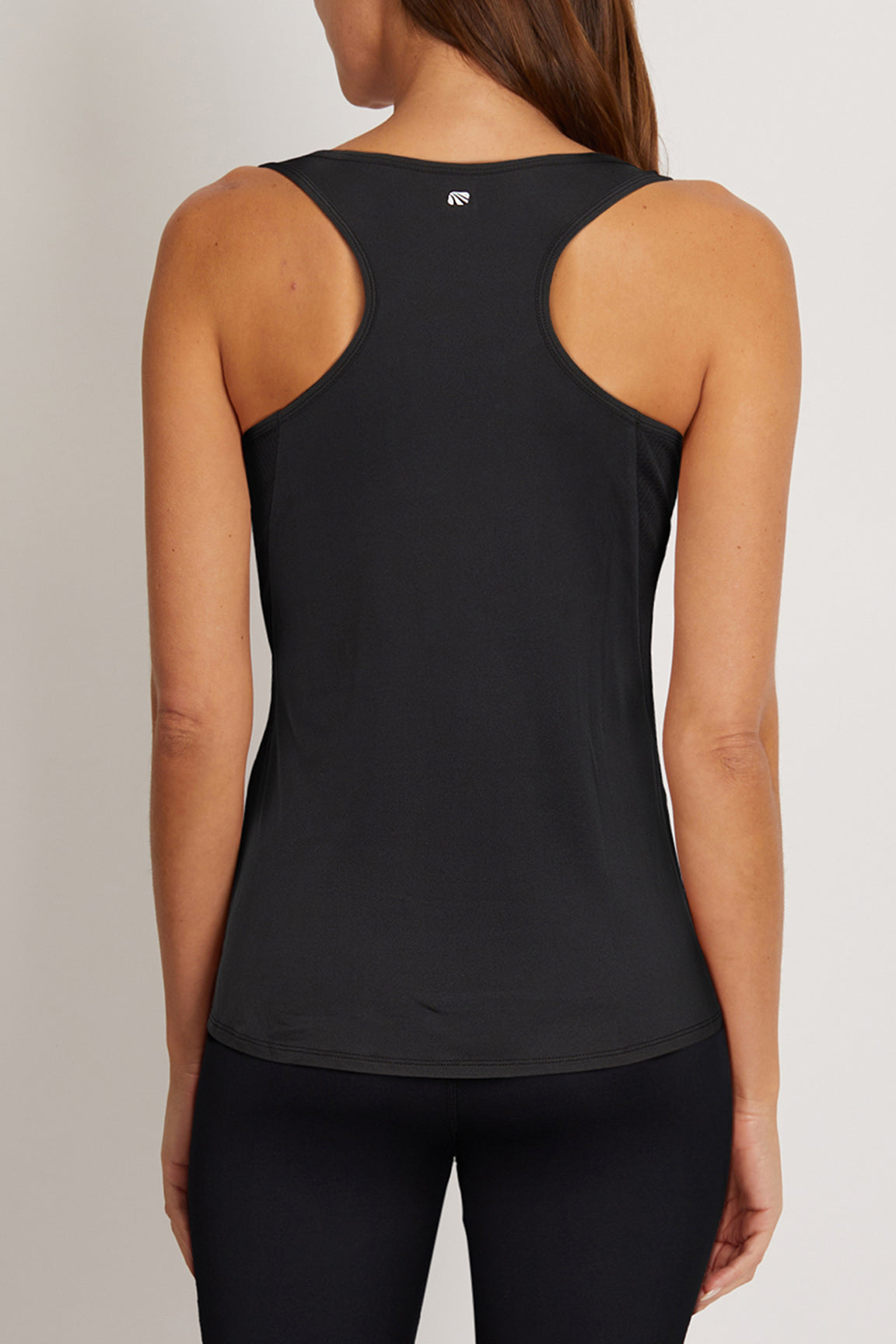Amara Tank, alternate angle view, showing visible design features and texture of the soft knit fabric..