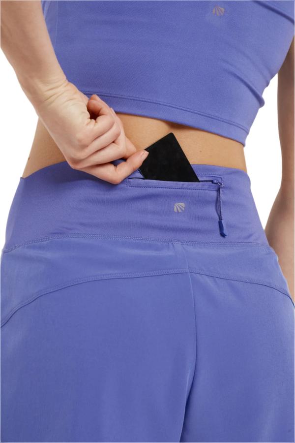 Becca Short, alternate angle view, showing visible design features and texture of the soft knit fabric.. 