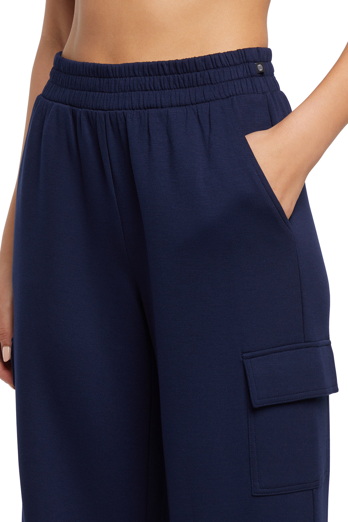 Balance Collection Emory Wide Pant, alternate angle view, showing visible design features and texture of the durable stretch fabric.. 