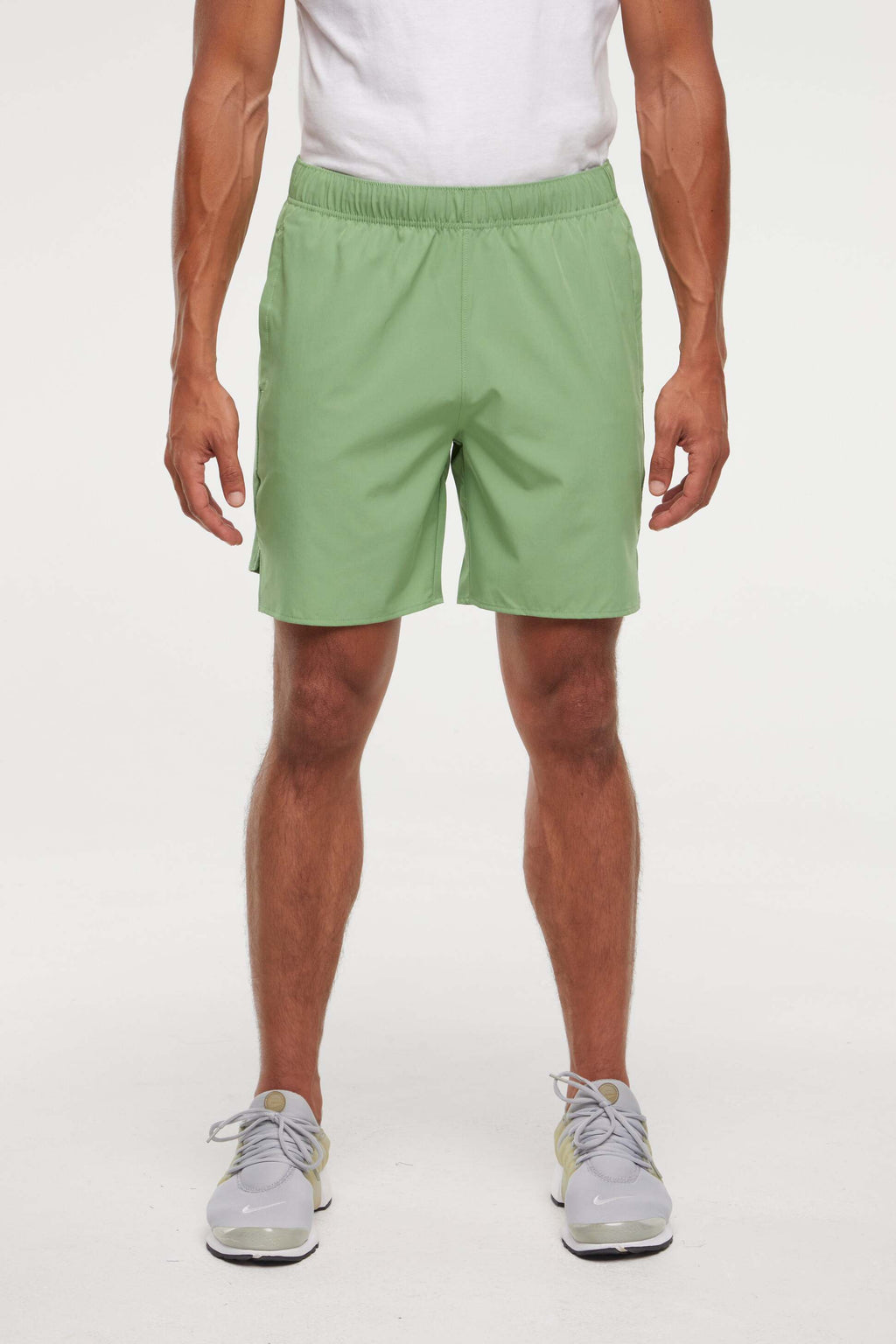 Balance Collection For Men Freddie Short, close-up view of fabric and stitching, showing visible design features and texture of the soft knit fabric.. #color_kashmir