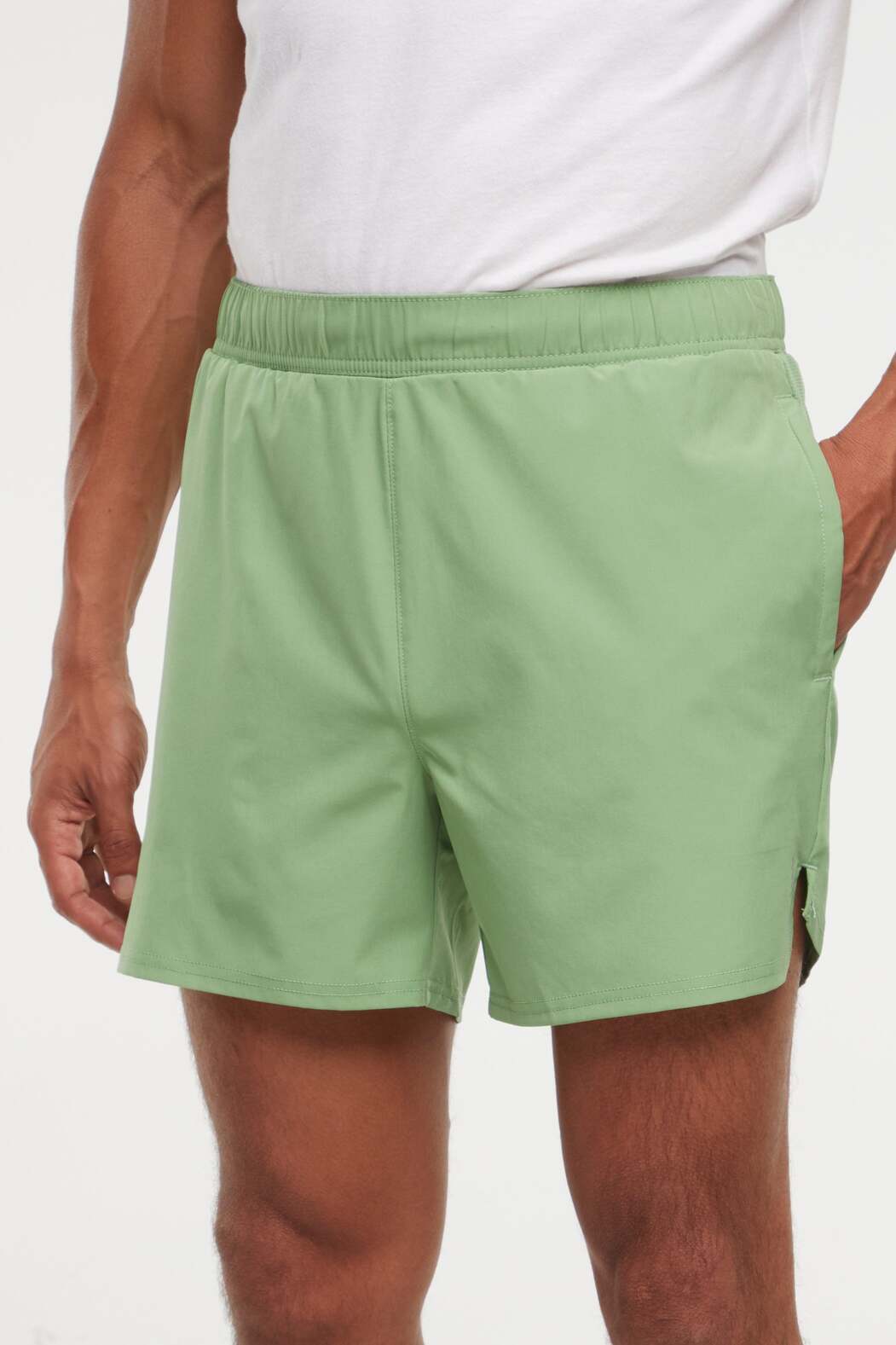 Balance Collection For Men Miguel Short, alternate angle view, showing visible design features and texture of the soft knit fabric.. 