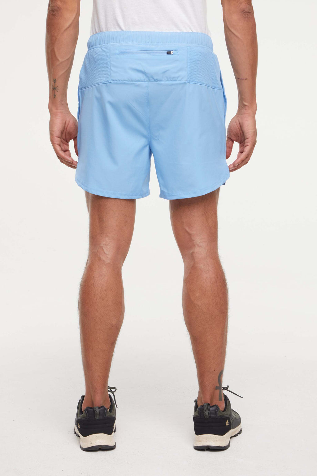 Balance Collection For Men Miguel Short, alternate angle view, showing visible design features and texture of the soft knit fabric.. #color_lichen-blue