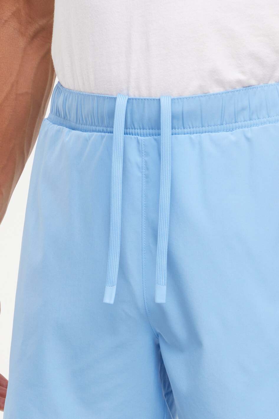 Balance Collection For Men Miguel Short, alternate angle view, showing visible design features and texture of the soft knit fabric.. #color_lichen-blue