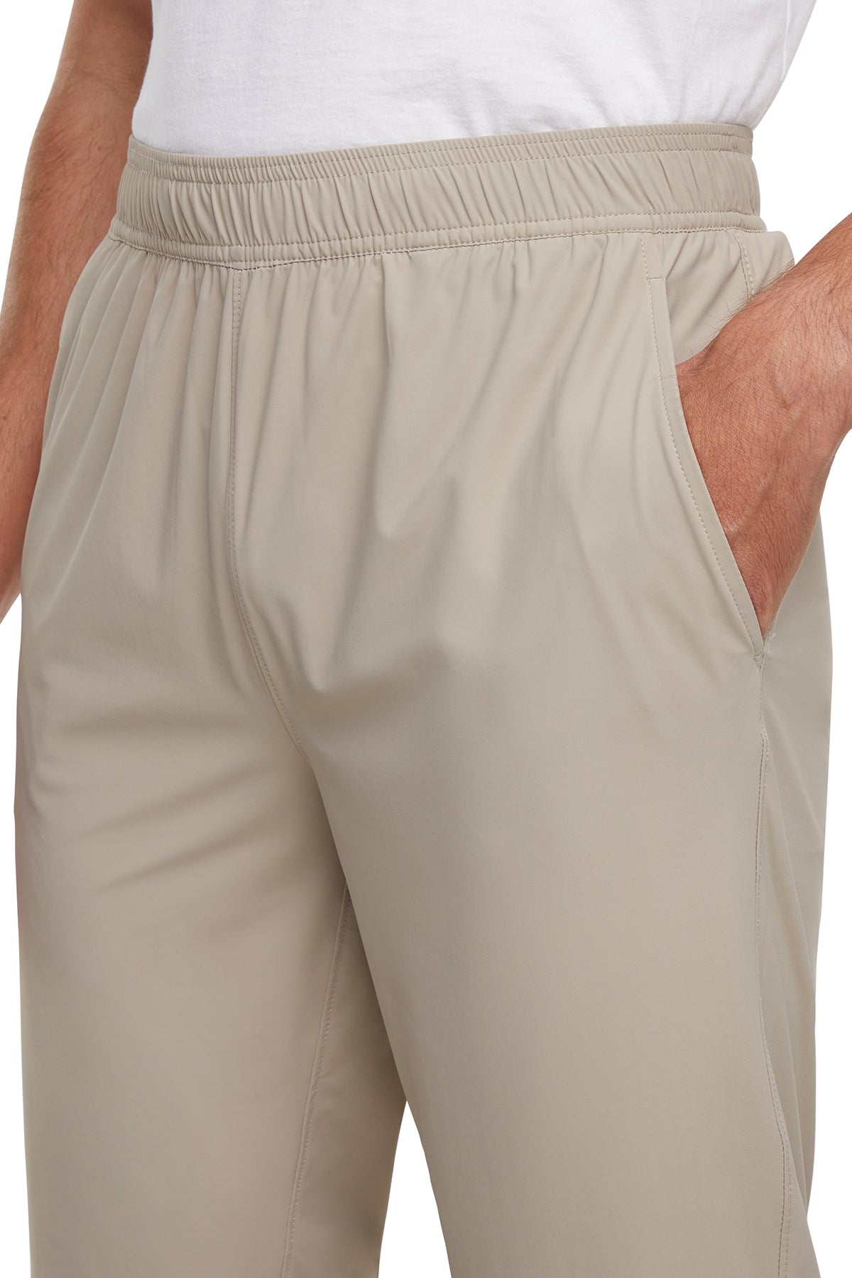 Balance Collection For Men Calvin Jogger, back view, showing visible design features and texture of the soft knit fabric.. 